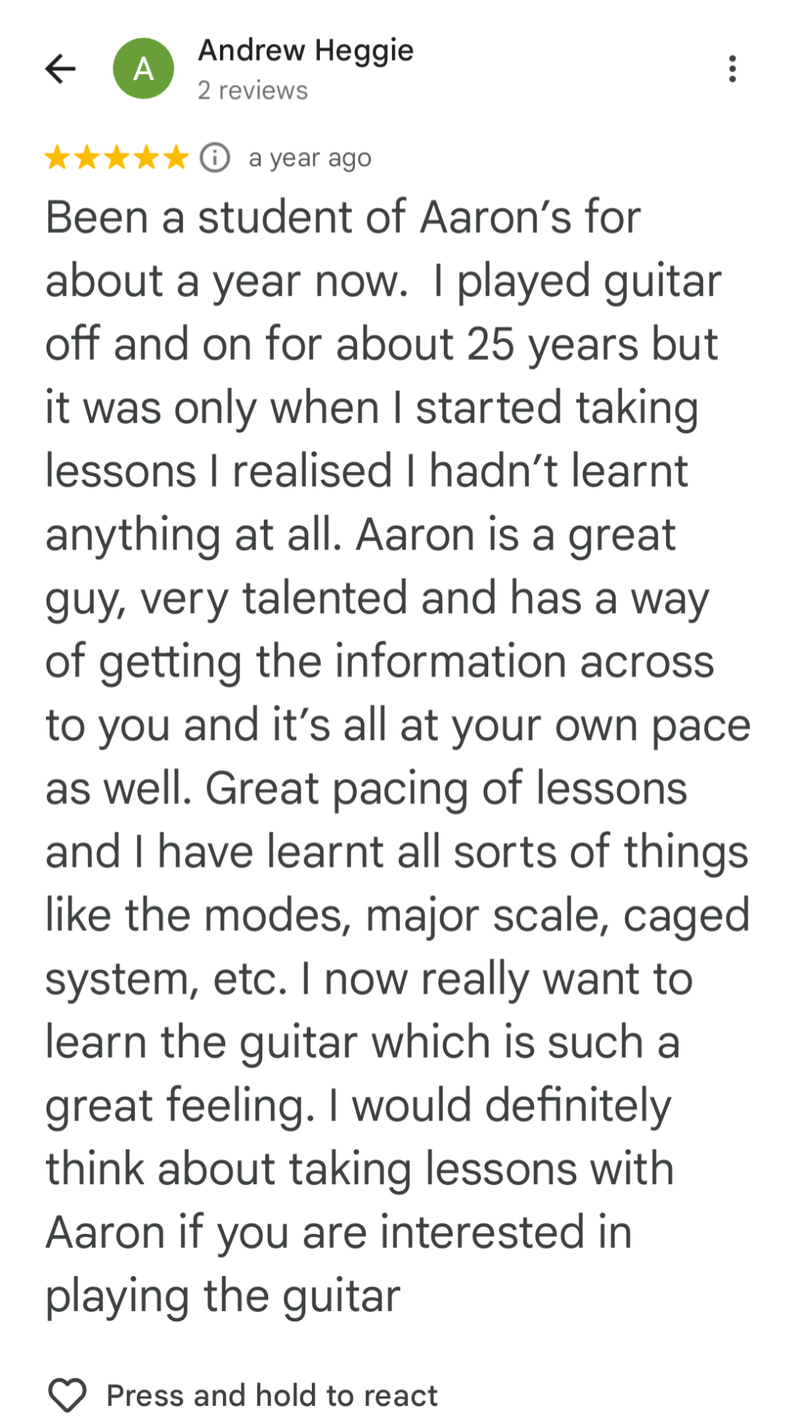 Testimonial from andrew heggie