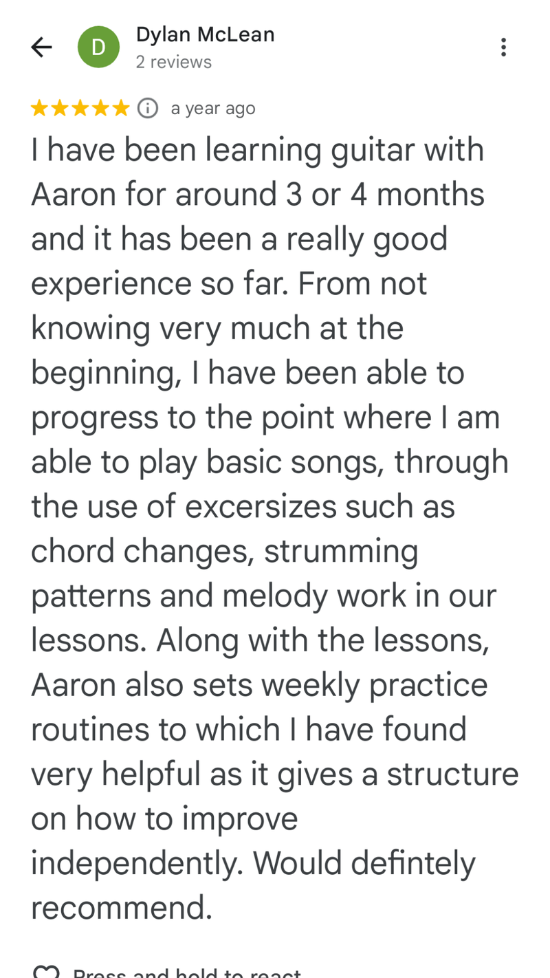 Testimonial from dylan mclean