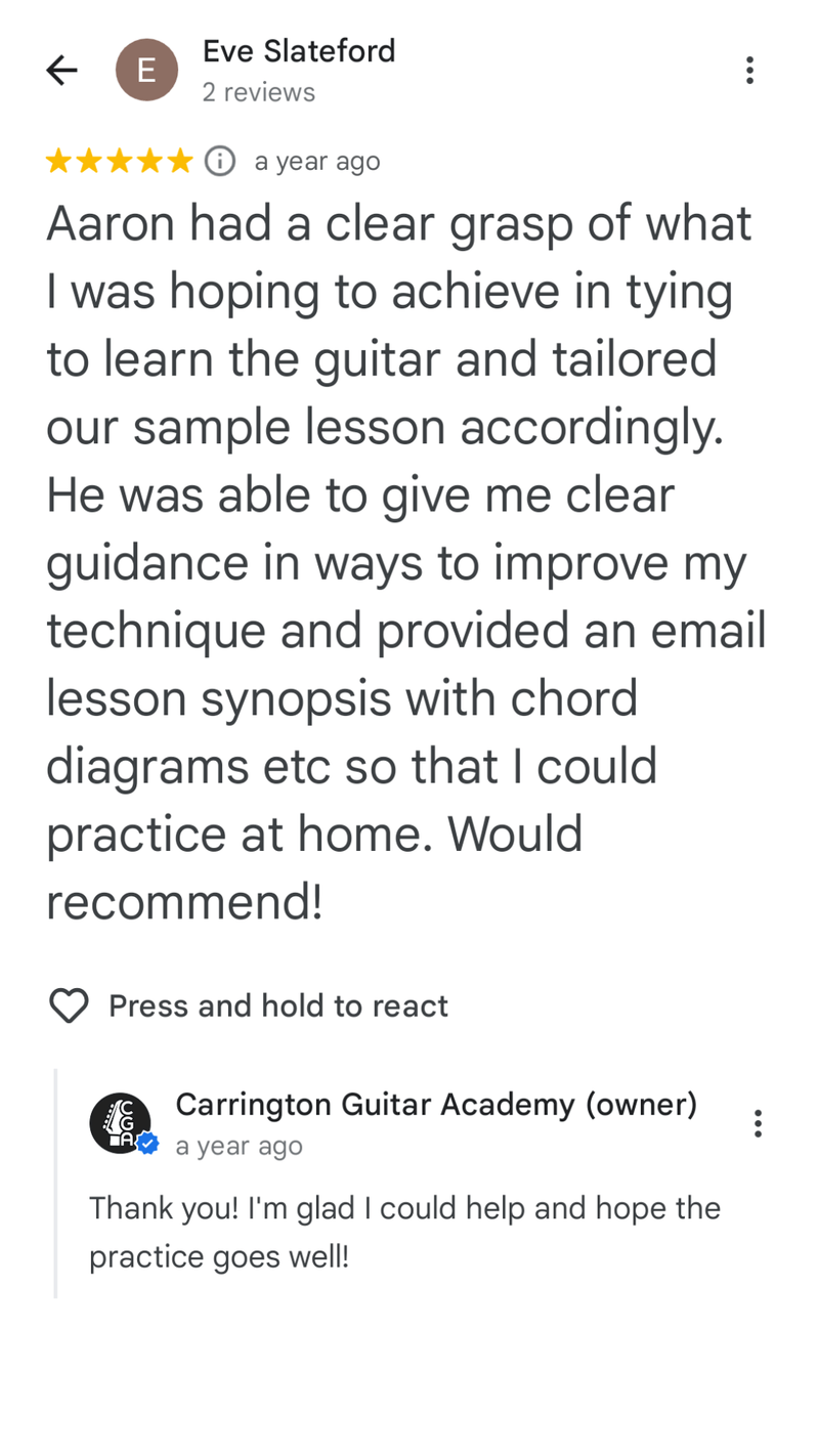 Testimonial from eve slateford