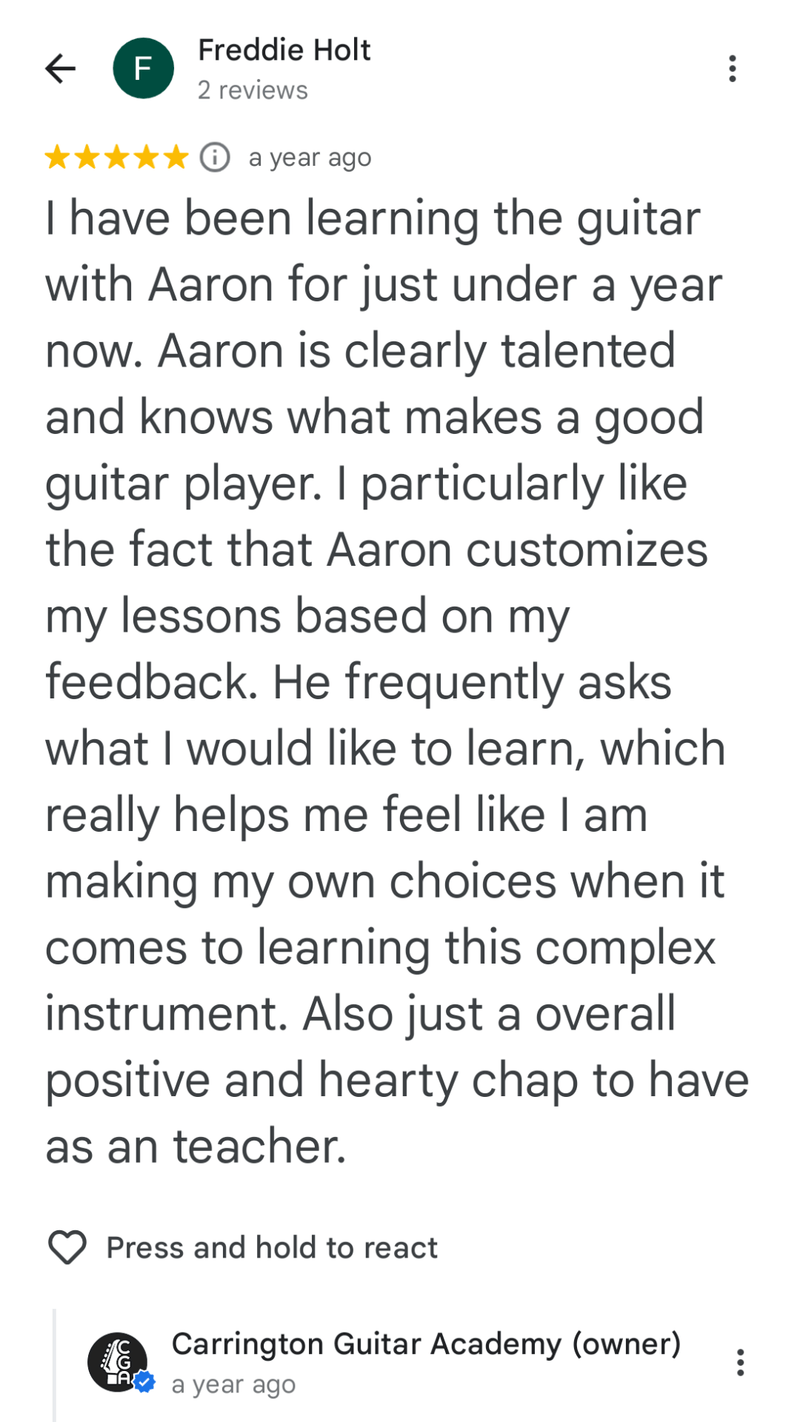 Testimonial from freddie holt