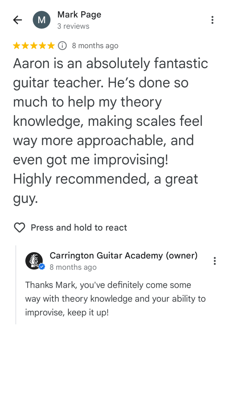Testimonial from mark page