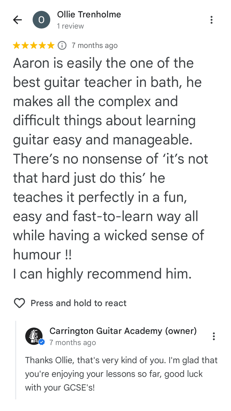 Testimonial from ollie trenholme